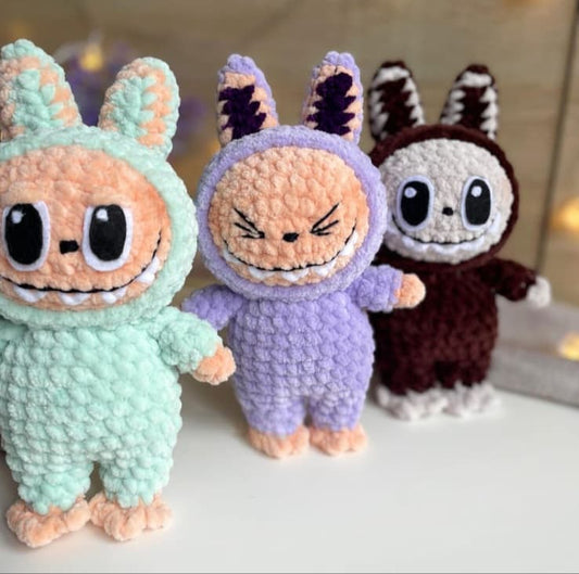 Crochet Labubu Plush Toy/Pattern, English only/Labubu,